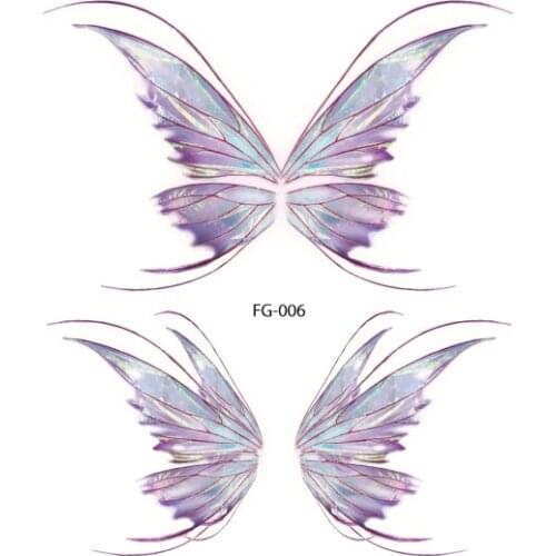 Rocooart Purple Wings Tatouage Flash Powder Waterproof Temporary Tattoo Stickers Beautiful Taty For Woman Body Art Fake Tatuagem