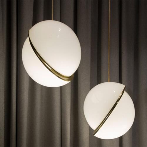 Nordic coffee store Acrylic ball pendant lights Minimalism design luminaire home living room bedroom bedside led lamp fixture