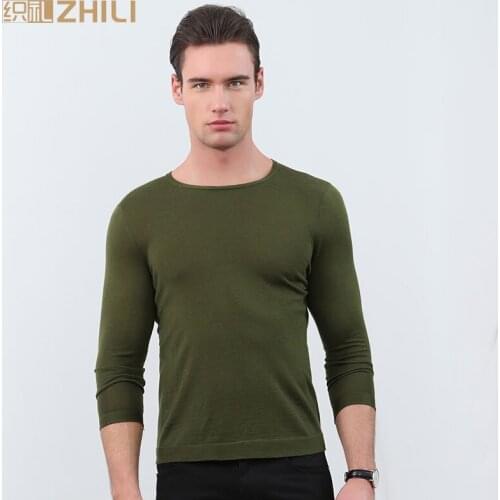 ZHILI New Spring And Summer Long Sleeve Mens T-Shirt