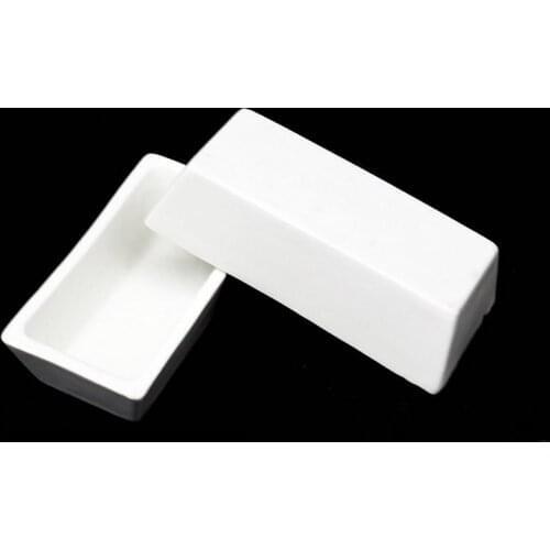 2pcs 90x60mm Opening Porcelain Combustion Boat Porcelain of the Ark Porcelain Boat for Labratory Chemical Experiment