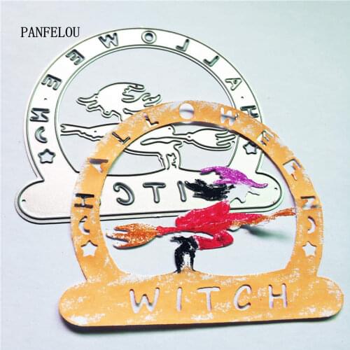 PANFELOU Halloween terror Witch metal craft paper die cutting dies Scrapbooking/DIY Hallowmas Embossing mould cards