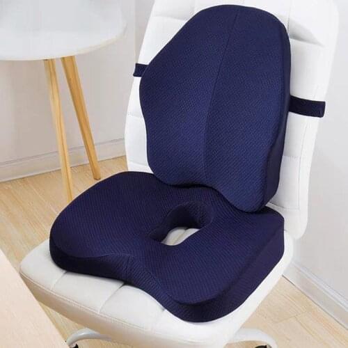 Memory Foam Seat Cushion Office Chair Cushions Slow Rebound Lumbar Support Cushion Coccyx Pain Relief Waist Pad Car Seat Set
