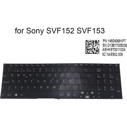 Portuguese keyboard for Sony VAIO SVF152 A29M 1HCXB SVF153 SVF1541 4CXB 4CXW SVF15 PO laptop keyboards 149240691PT D13817005036