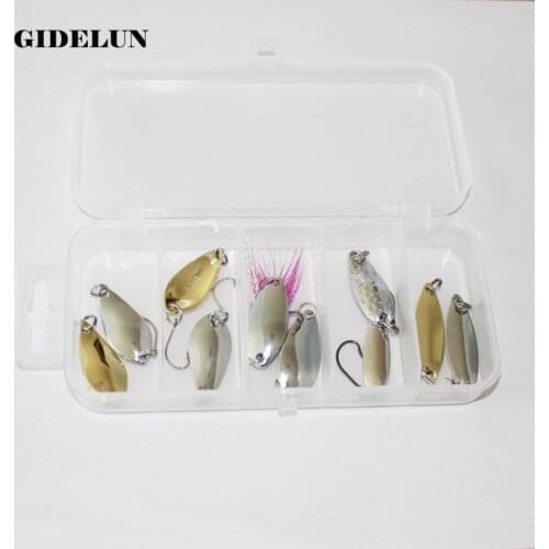10pcs mixed weight spoon fishing lure fishing box metal bait fishing wobblers lure set bass lure trout lure single hook