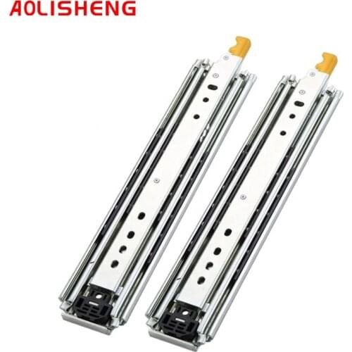 AOLISHENG 220Kg Ball Bearing 3 Fold Heavy Duty Locking Drawer Side Rail