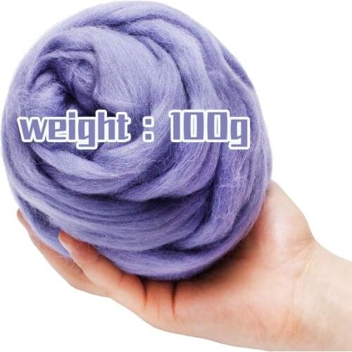 KAOBUY -Gray -3.53oz Wool Roving Yarn, 100% Pure Wool, Spinning Wool Roving For Needle Felting Wet Felting DIY