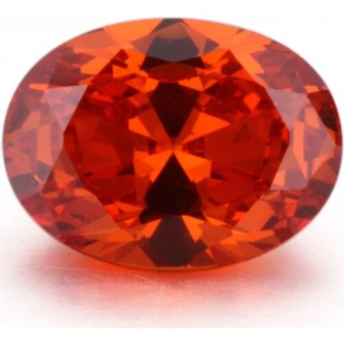 Size 4x6mm 5x7mm Oval Shape 5A Orange CZ Stone Synthetic Gems Cubic Zirconia For Jewelry