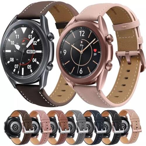 Leather for Samsung watch 3/Active2 Huawei watch GT2/Amazfit GTR braided wire for Samsung watch 3 46mm replacement strap