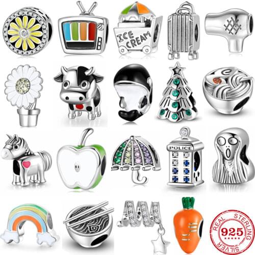 925 Sterling Silver lovely Cute cow Charm Beads Accessories fits Original JIUHAO DIY Bracelets Jewelry Making Gifts