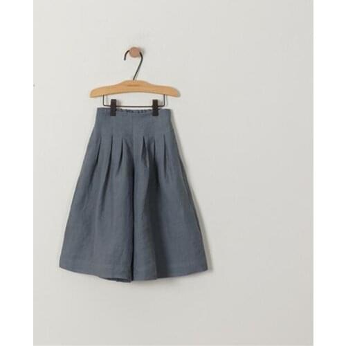 Teenage Girls Wide Leg Pants Summer Casual Cotton High Wiast Ankle Length Pants Girl Clothes For 4 5 6 7 8 9 10 11 12 Years