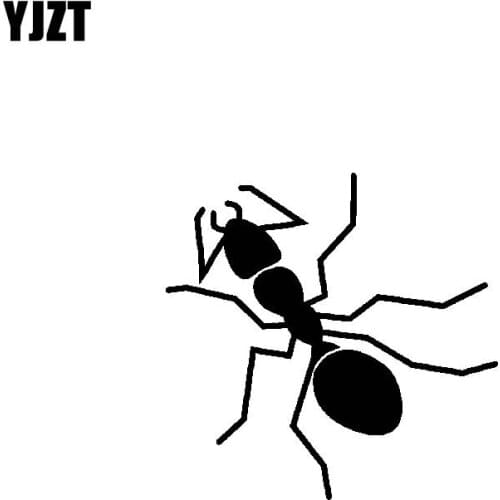 YJZT 14.2CM*13.9CM Dazzling Lovely Insect Ant Shadow Delicate Vinyl Decal Cute Car Sticker Black/Silver C19-1328