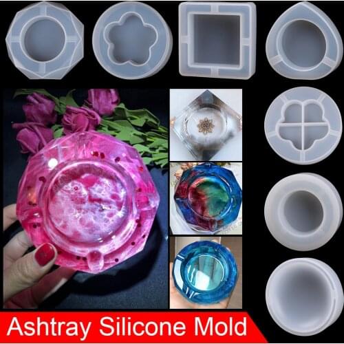 1 PC Transparent Ashtray Mold Resin Crystal Silicone Toola Making Hand Resin Craft Clay Home Decor DIY Handmade Crafts Mold