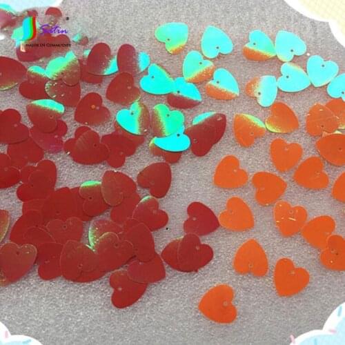 17mm Red Orange Single Hole Flat Peach Heart Piece Clothing Bag Jewelry Handmade Beaded DIY Accessories Sequins A0017F