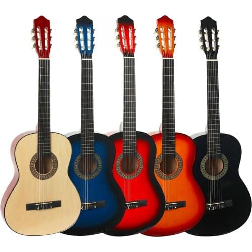 39 Inch Folk Guitar Basswood Material Adjustable Simple Modern Students Beginners Performance Stringed Musical Instruments New