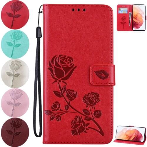 3D Rose Leather Flip Cases For Samsung Galaxy A12 A42 A32 A52 A72 A01 A11 A21S A31 A41 A51 A71 S21+ Plus S20 FE 5G Wallet Cover
