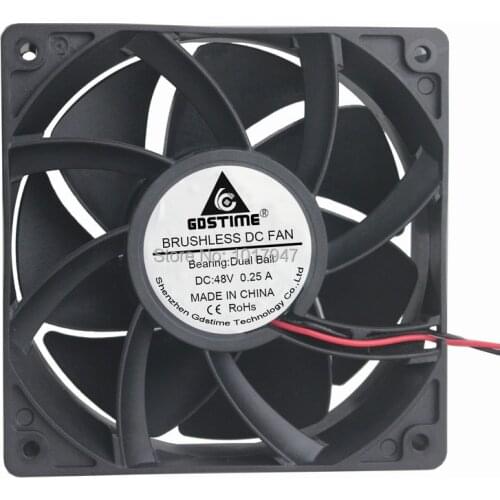 5 Pieces lot Gdstime 12038 12cm 120mm x 38mm 48v Ball Dc Brushless Cooling Fan Axial Flow Fans