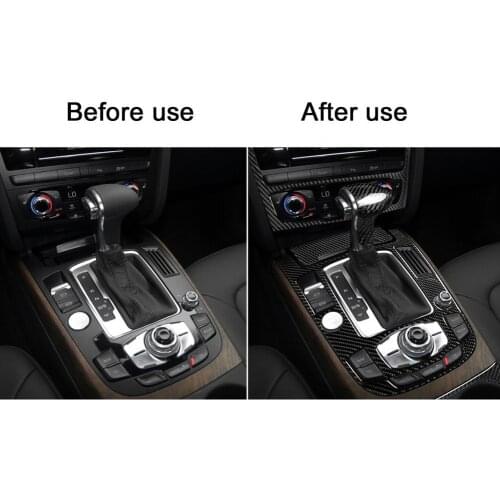 8Pcs/Set Carbon Fiber Car Left Central Control Cover Navigation Frame Trim Sticker for Audi Q5 2009-2018