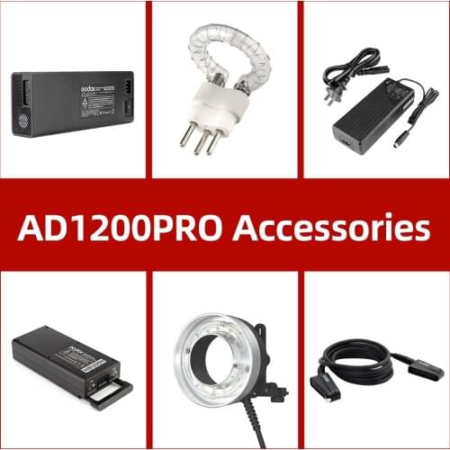 Godox AC1200 Adapter EC1200 Extension Cord R1200 Ring Flash Head AD1200PRO Tube WB1200H Flash Accessories for AD1200PRO Flash