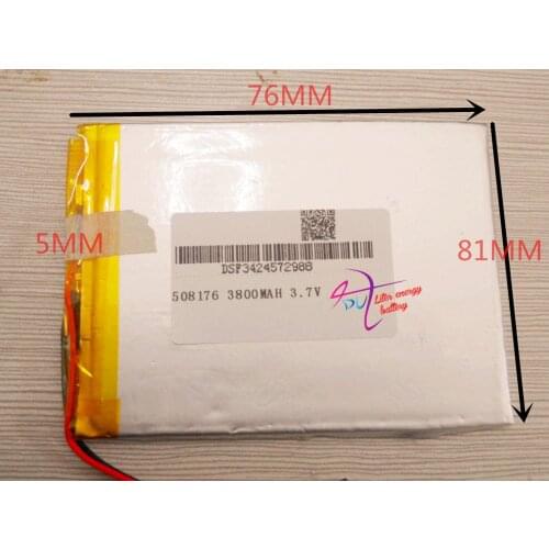 Tablet battery 508176 high-capacity lithium polymer battery 3800 mAH battery mobile power