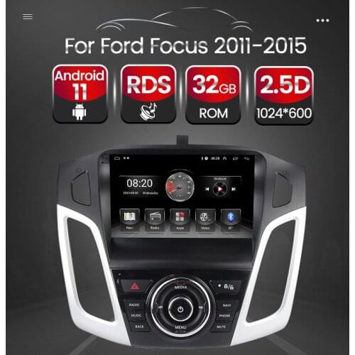 Car Auto Radio 4 CORE 2GB+32GB FM For Ford Focus 2011-2018 2019 Android 11 2.5D HD Carplay Player Multimedia GPS WIFI Navigation