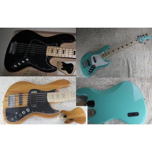 Free Shipping Factory Custom Shop Best Price jazz Black 5 String Bass Guitar with 9v Active pickups In Stock