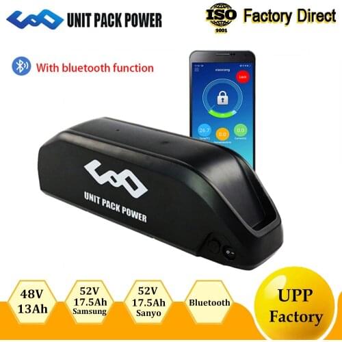 Bluetooth Ebike Battery 52V 17.5Ah 48V 13Ah Hailong Polly Shark Battery G25 Samsung Sanyo Cell for Bafang 1000W 750W 500W Motor