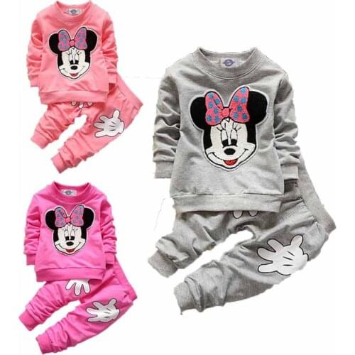 Disney Mickey Baby Boy Clothing Set Minnie Baby Girls Clothes Sports Soft Kids Clothes Active Fashion Mickey Children Outfits