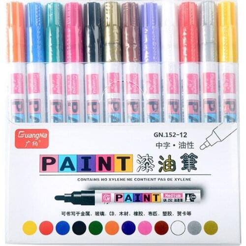 2.0mm Paint Pens Paint Markers on Almost Anything Never Fade Quick Dry and Permanent Oil-Based Waterproof Paint Marker Pen Set