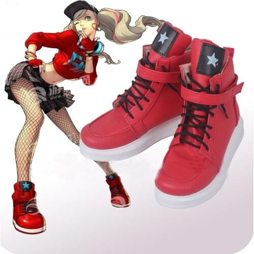 Persona 5: Dancing Star Night Ann Takamaki Red Cosplay Shoes Boots Adult Halloween Carnival Party Cosplay Costume Accessories