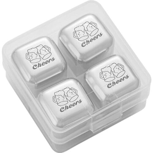 LXAF 304 Stainless Steel Ice Cubes Quick-frozen Foreign Wine Beer Whiskey Ice Tray Wine Set Bar Household Metal Ice Cubes