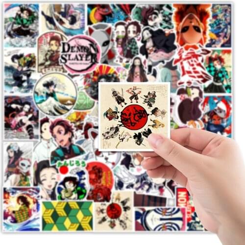 50pcs Anime Demon Slayer Kimetsu No Yaiba Sticker Waterproof PVC Skateboard Luggage Motorcycle Guitar Kid Boy Vsco Sticker