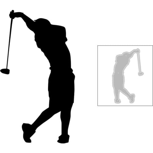 2020 New Hot DIY Back View Girl Play Golf Ball Cue Embossing Metal Cutting Dies and For Scrapbooking Foil Cut Crafts No Stamps