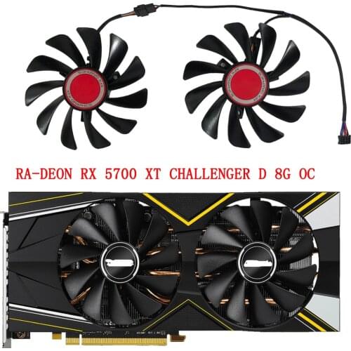 2pcs/Set FDC10U12S9-C Video Card Cooler Fan For ASROCK Ra-deon RX 5700 XT Challenger D 8G OC GPU Graphics Card As Replace