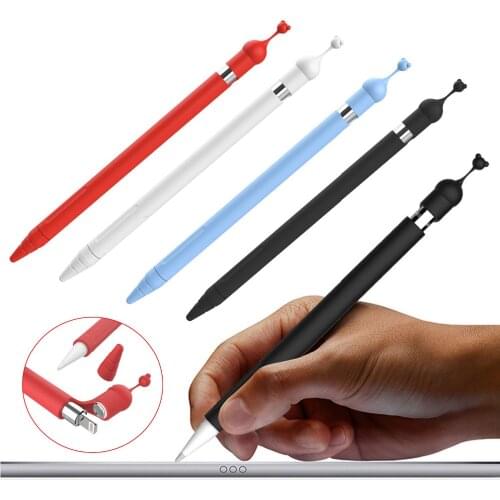 Silicone Protective Case Sleeve Holder Cover Pouch with Anti-Lost Cap for Apple Pencil iPad Pen 1nd Ipencil Accessories hot sale