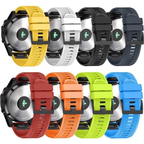 26 22 20mm for Garmin Fenix 5 6 5X 6X 6s Fenix 3 Smart Watches Band Quick Release Easy Fit Silicone Watch Wrist Band Strap 11.6