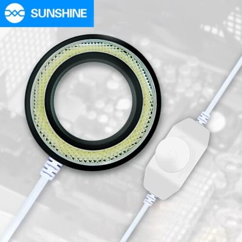 SS-033C LED Microscope White Ring Light Source Cover UV Oil Smoke Proof Mirror Adjustable Eye Protection for BGA Rework Repair