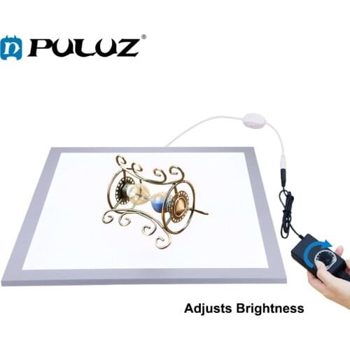 PULUZ 1200LM 15/15in/38x38 cm LED Photography Shadowless Bottom Light Lamp Panel Dimmable for 40cm Photo Studio Shoot Tent Box