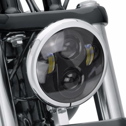 5 3/4 5.75 Inch LED Headlight for Dyna Sportster XL 1200 883 H4 40W Black Motorcycle Accessories
