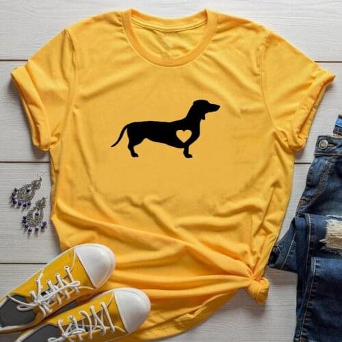 Dachshund Love Graphic Tees Women Fashion Streetwear Stylish T-shirt Dog Lover Aesthetic Mom Tshirt Cotton Girl Tops Drop Ship