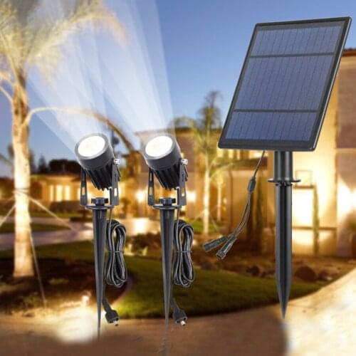 Thrisdar 2 IN 1 Solar Powered Spotlight Outdoor Landscape Patio Garden Lawn Solar Spotlight Lamp Adjustable Solar Wall Light
