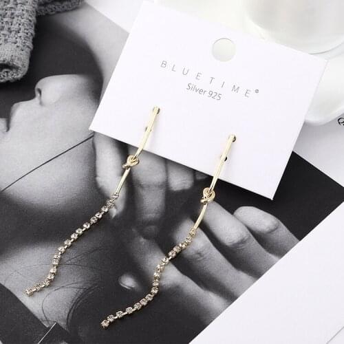 TONGKWOK Bohemia Exaggeration Dangle Earrings For Women Silk Thread Tassel Metal Long Chandelier Earrings #140036