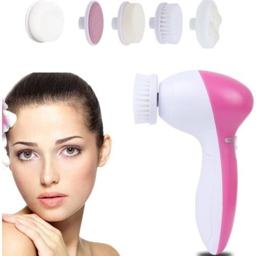 5 in 1 Cleansing Device Electric Rotating Face Washing Device Facial Massager Pore Cleaner Washing Brush Skin Care Tool