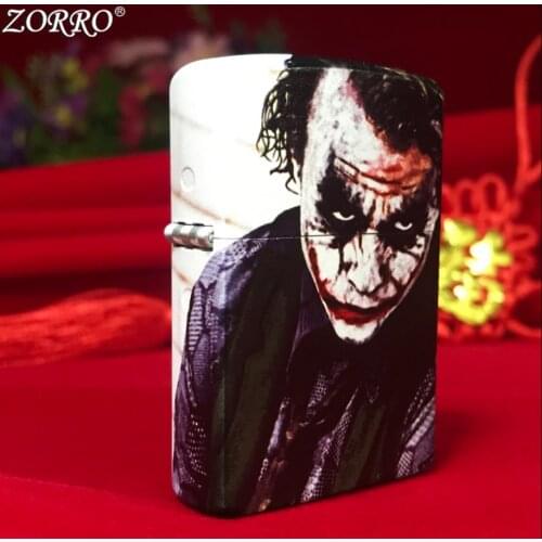 Horror clown animation color printing Kerosene gasoline petroleum oil cigar cigarette lighter Unusual Boyfriend birthday gift