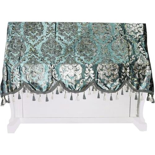 High Grade Velvet Piano Cover Upright Piano Blue Bronzing Protector Dust Cover Piano Half Cover Musical Instrument Accessories