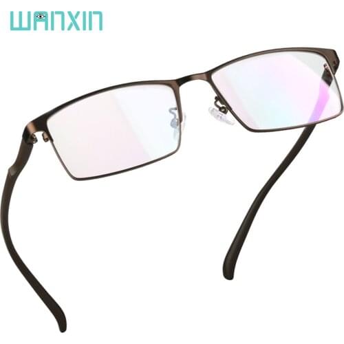 WANXIN Metal Blue Light Blocking Glasses,Computer Reading Glasses,Transparent Lens,Reduce Headaches&Eyestrain