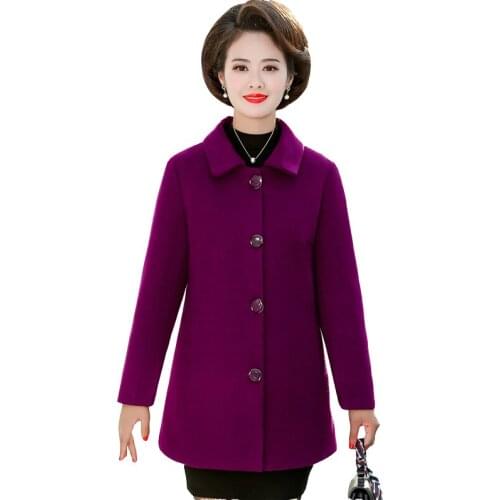 Winter clothing plus size woolen coat womens new fashion mid-length thickened foreign style woolen coats womens overcoat