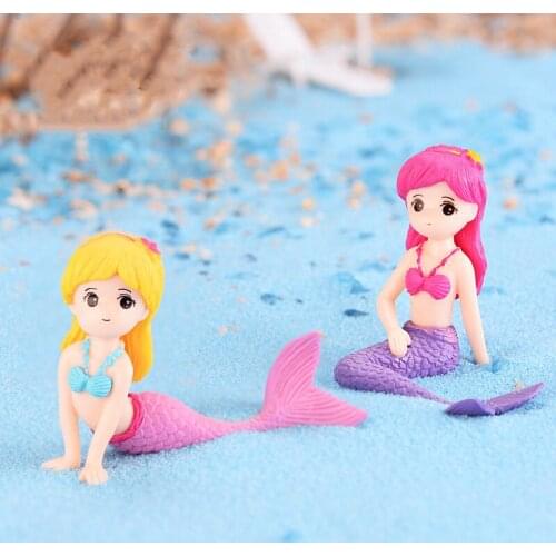1pcs Mermaid Dolls House DIY Miniature 3D Figurines Dollhouse Toys Children Birthday Gifts