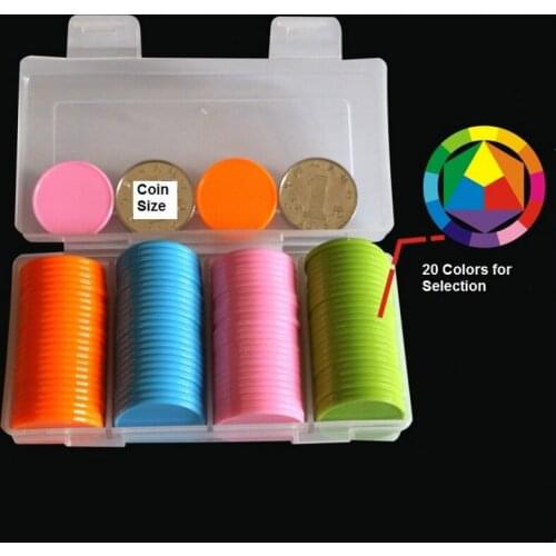 100PCS With Box Poker Chips Blank No Value Gambling Card Game Chip Russian Casino Chip Set 25mm*2.1mm Kids Toy Eucational Games