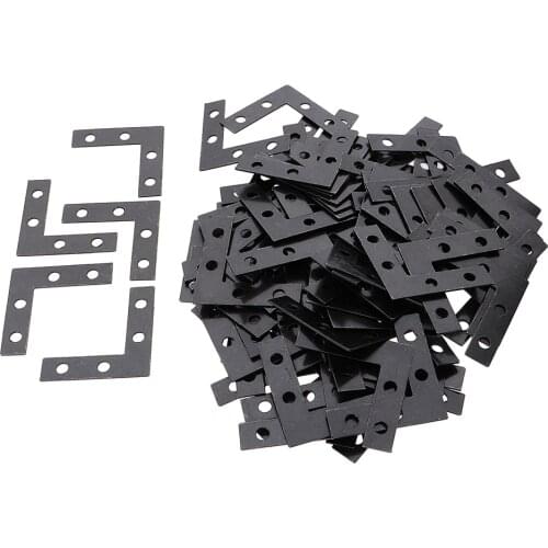 100x Metal L Shaped Flat Fixing Mending Repair Plates Corner Brace Brackets, 38 x 38mm / 1.5 x 1.5inch, Hole Dia: 4mm