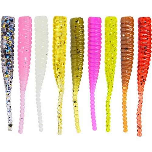 15Pcs/Lot Fishing Silicone Worm Soft Lures 38mm Fishing Artificial Lures Easy Shiner Multi-Color Artificial Baits Accessories